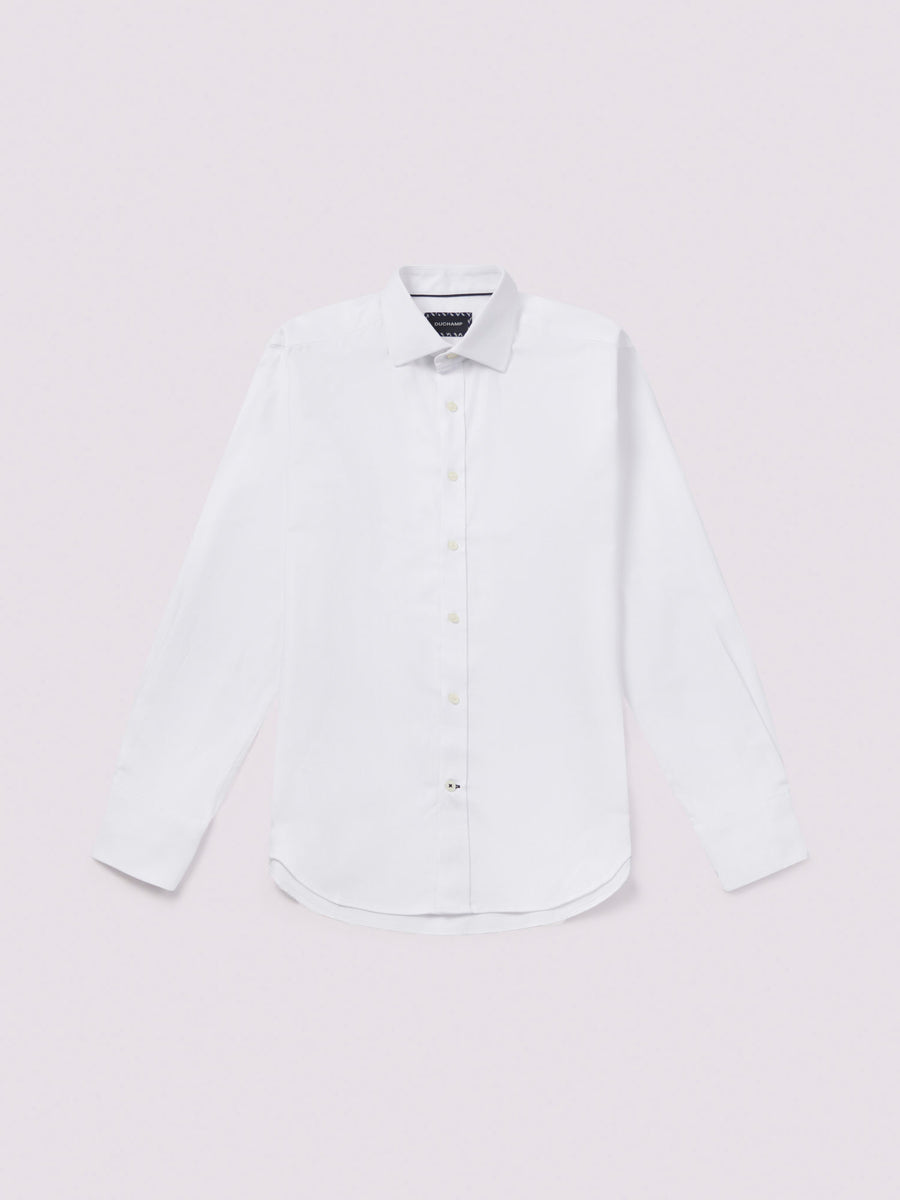 Duchamp Mens Royal Herringbone Shirt White