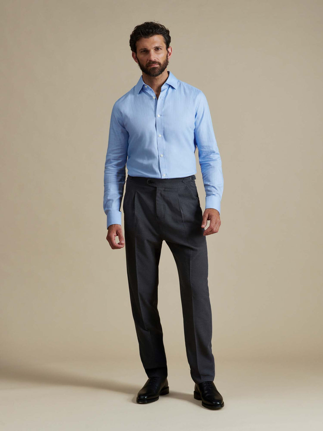 Duchamp Mens Royal Herringbone Shirt Skyway
