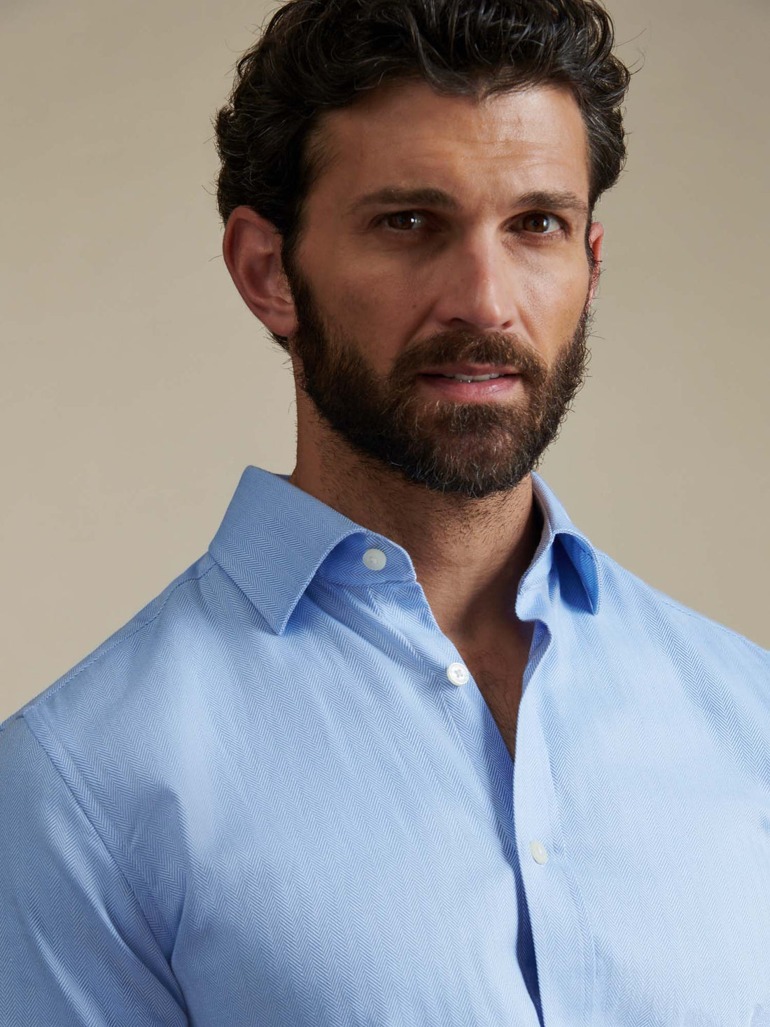 Duchamp Mens Royal Herringbone Shirt Skyway