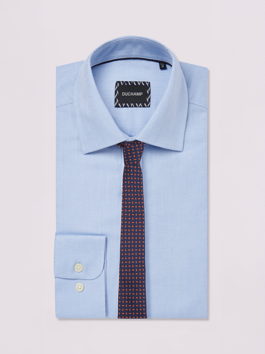 Duchamp Mens Royal Herringbone Shirt Skyway