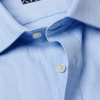 Duchamp Mens Royal Herringbone Shirt Skyway