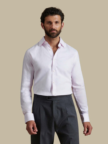 Duchamp Mens Royal Herringbone Shirt Chalk Pink