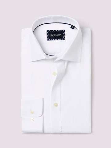 Duchamp Mens Square Dobby Shirt White