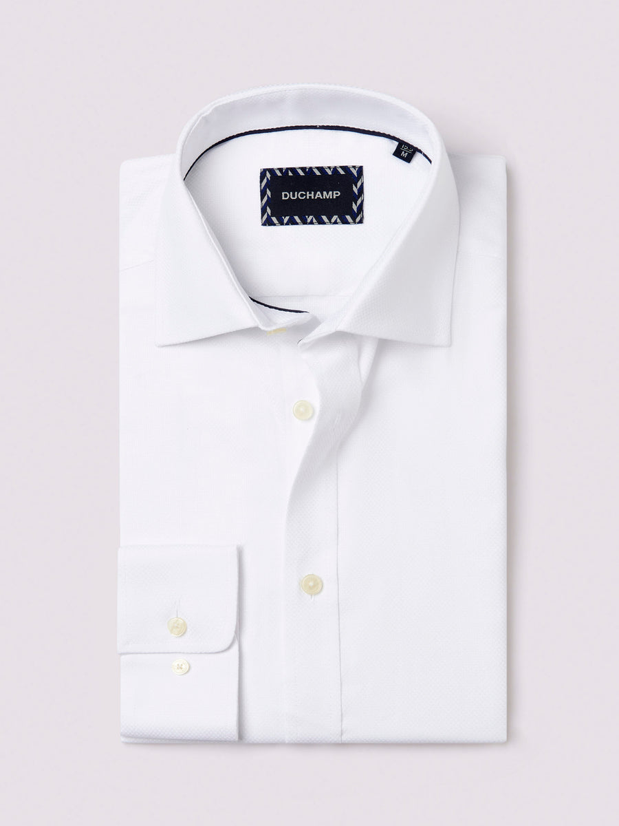 Square Dobby Shirt in White