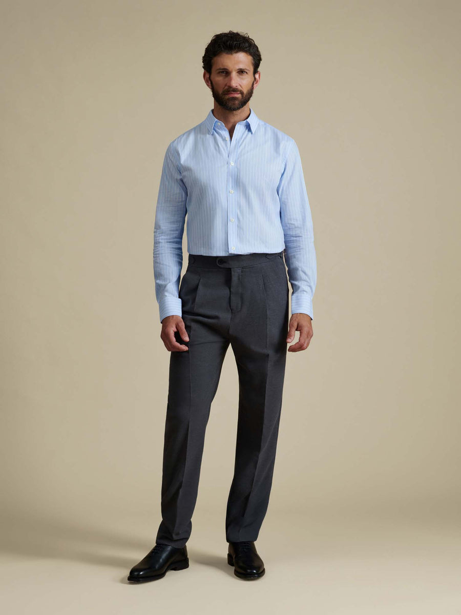 Duchamp Mens Wide Stripe Shirt Skyway