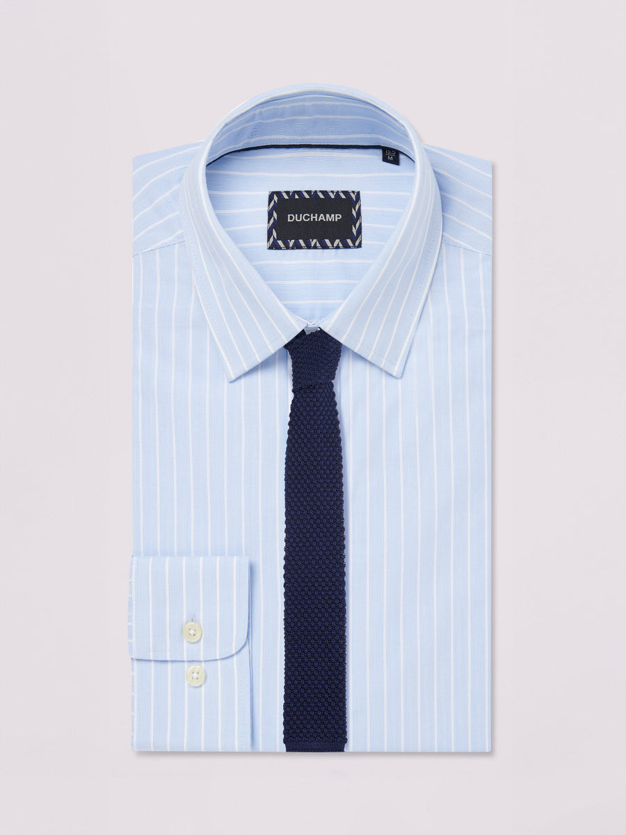 Duchamp Mens Wide Stripe Shirt Skyway