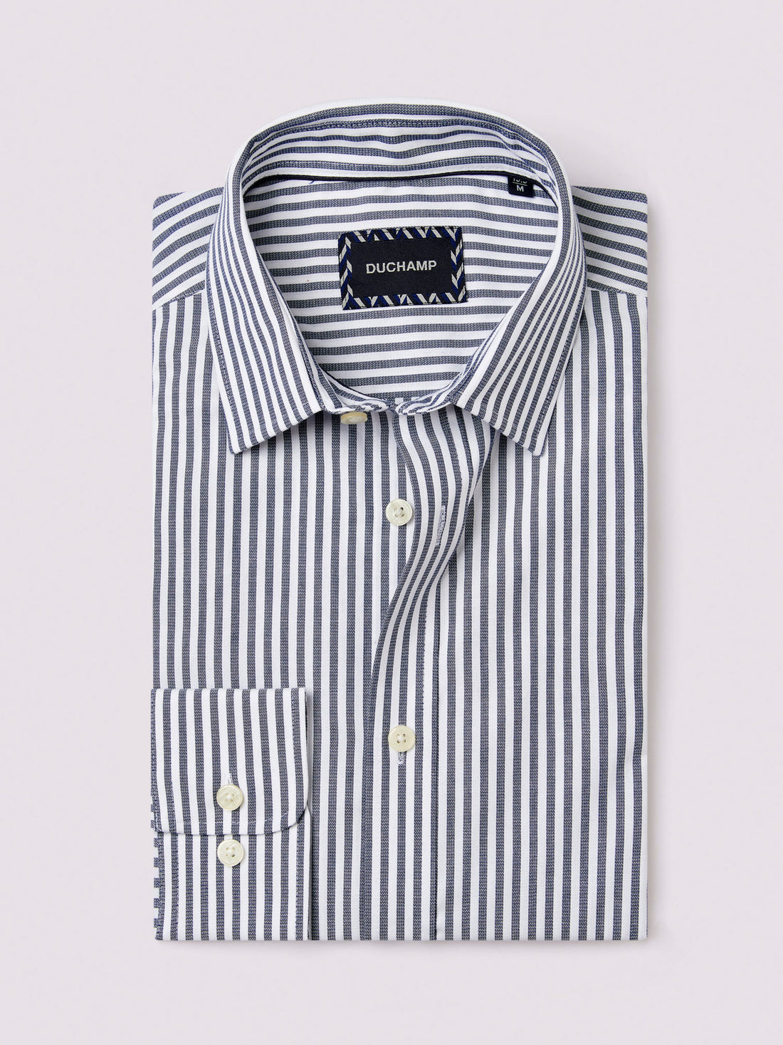 Dobby Stripe Shirt in Midnight Sail