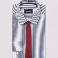 Dobby Stripe Shirt in Midnight Sail