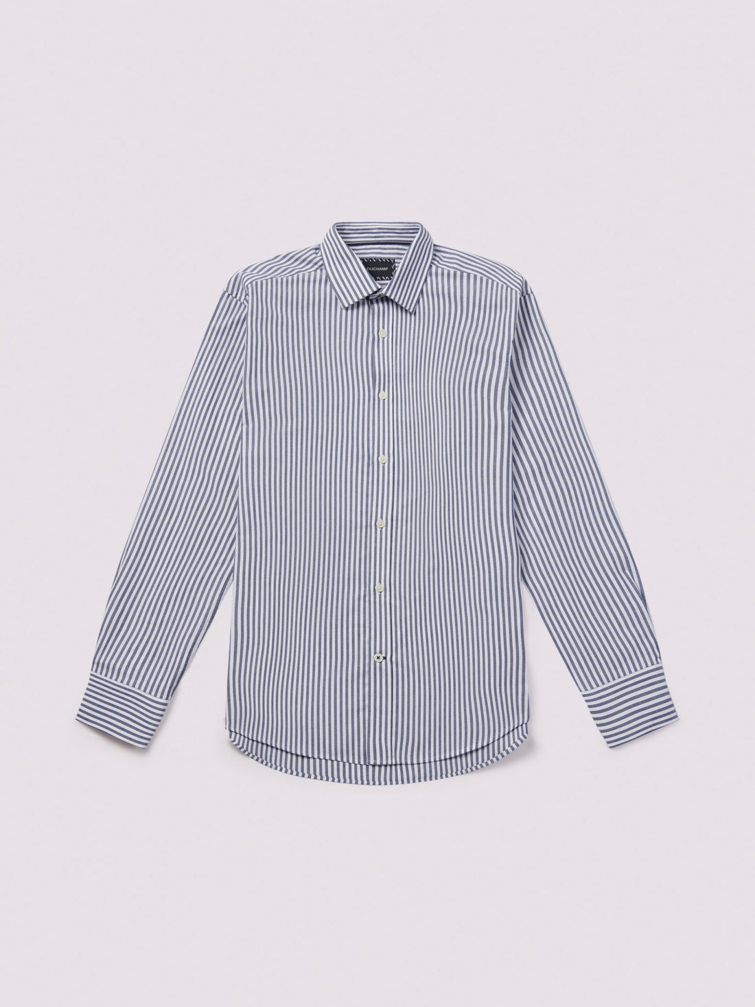 Duchamp Mens Dobby Stripe Shirt Midnight Blue