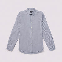 Duchamp Mens Dobby Stripe Shirt Midnight Blue