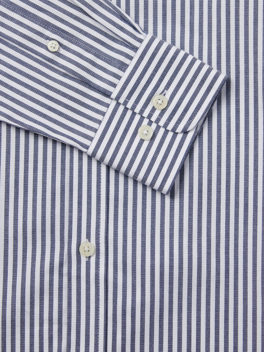 Dobby Stripe Shirt in Midnight Sail