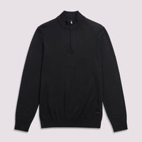 Duchamp Mens Quarter Zip Funnel Neck Black