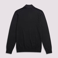 Duchamp Mens Quarter Zip Funnel Neck Black