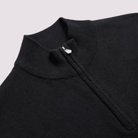 Duchamp Mens Quarter Zip Funnel Neck Black