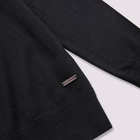 Duchamp Mens Quarter Zip Funnel Neck Black