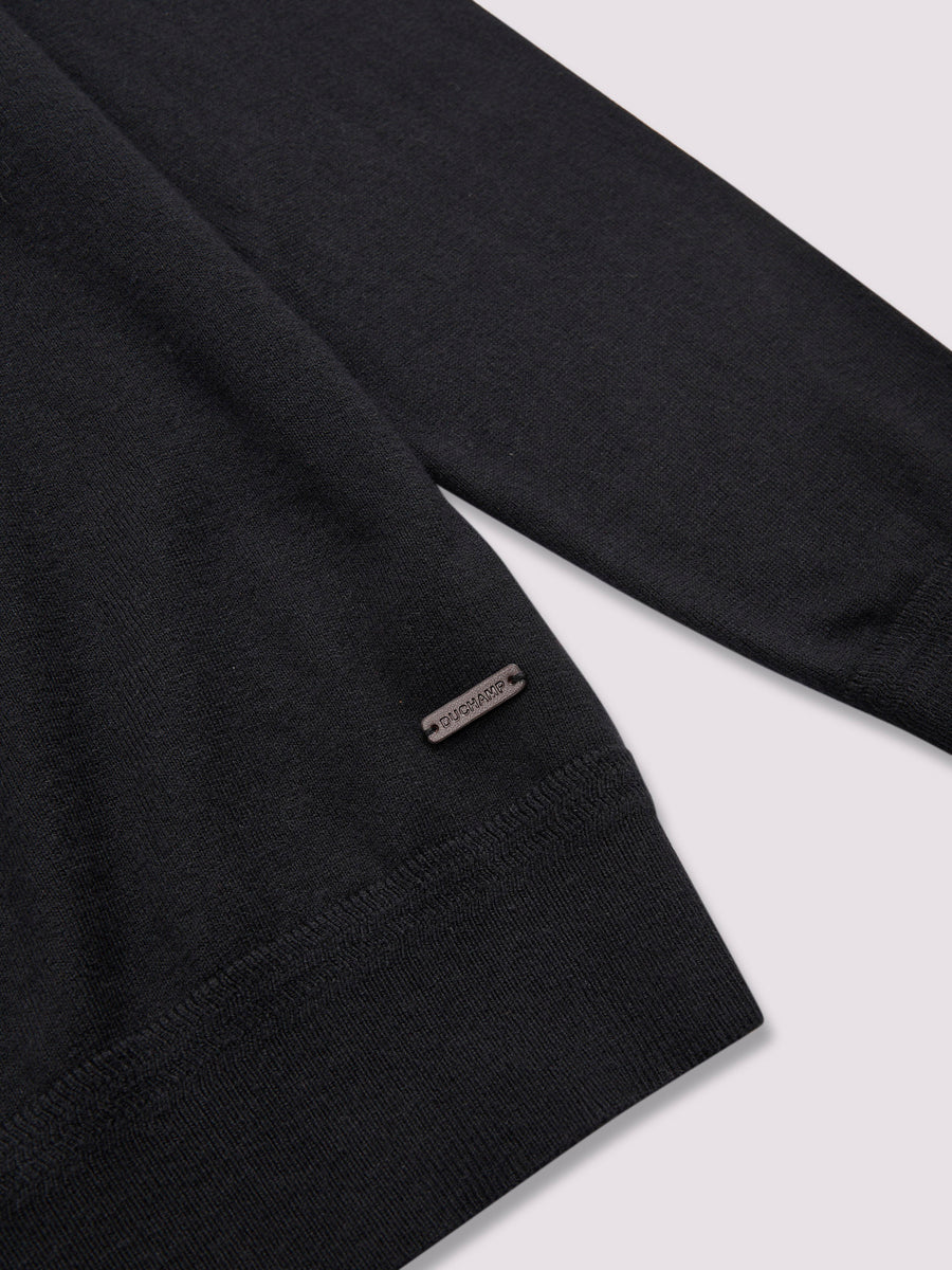 Quarter Zip Funnel Neck in Black