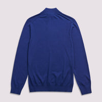 Quarter Zip Funnel Neck in Oxford Blue