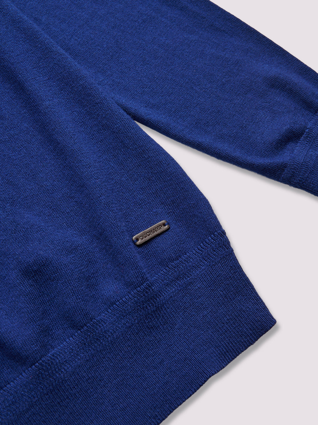 Quarter Zip Funnel Neck in Oxford Blue