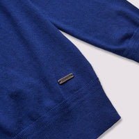 Quarter Zip Funnel Neck in Oxford Blue