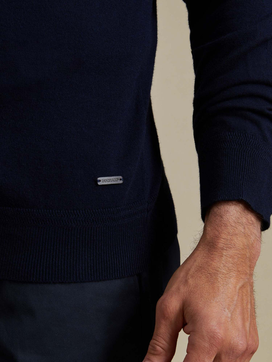 Duchamp Mens Quarter Zip Funnel Neck Deep Well
