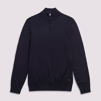 Duchamp Mens Quarter Zip Funnel Neck Deep Well