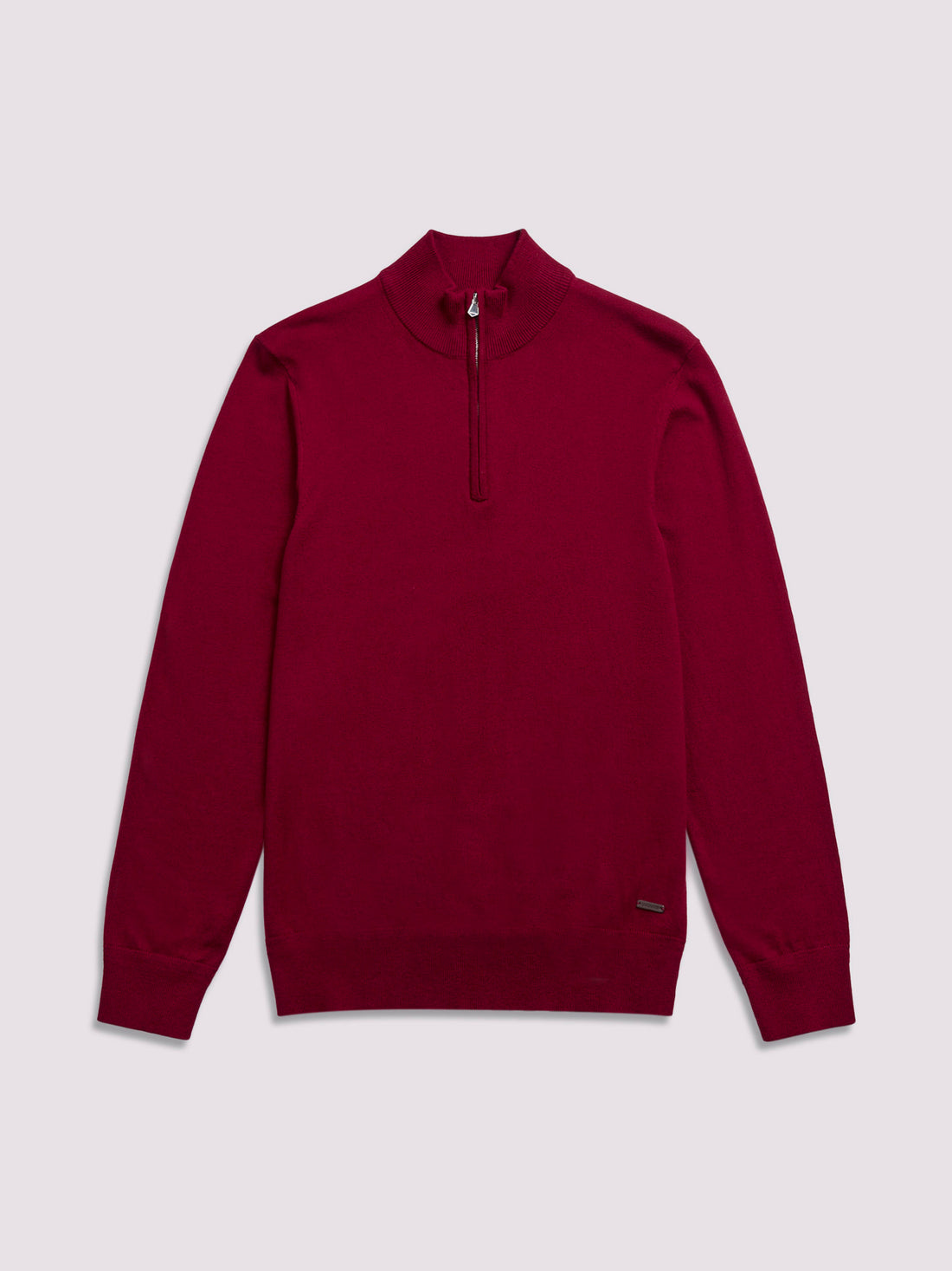 Duchamp Mens Quarter Zip Funnel Neck Rumba Red