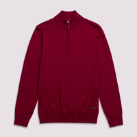 Quarter Zip Funnel Neck in Rumba Red