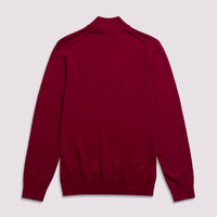 Duchamp Mens Quarter Zip Funnel Neck Rumba Red