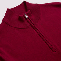 Duchamp Mens Quarter Zip Funnel Neck Rumba Red