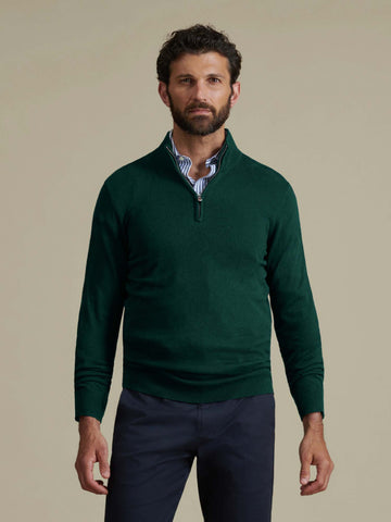 Duchamp Mens Quarter Zip Funnel Neck Botanical Garden