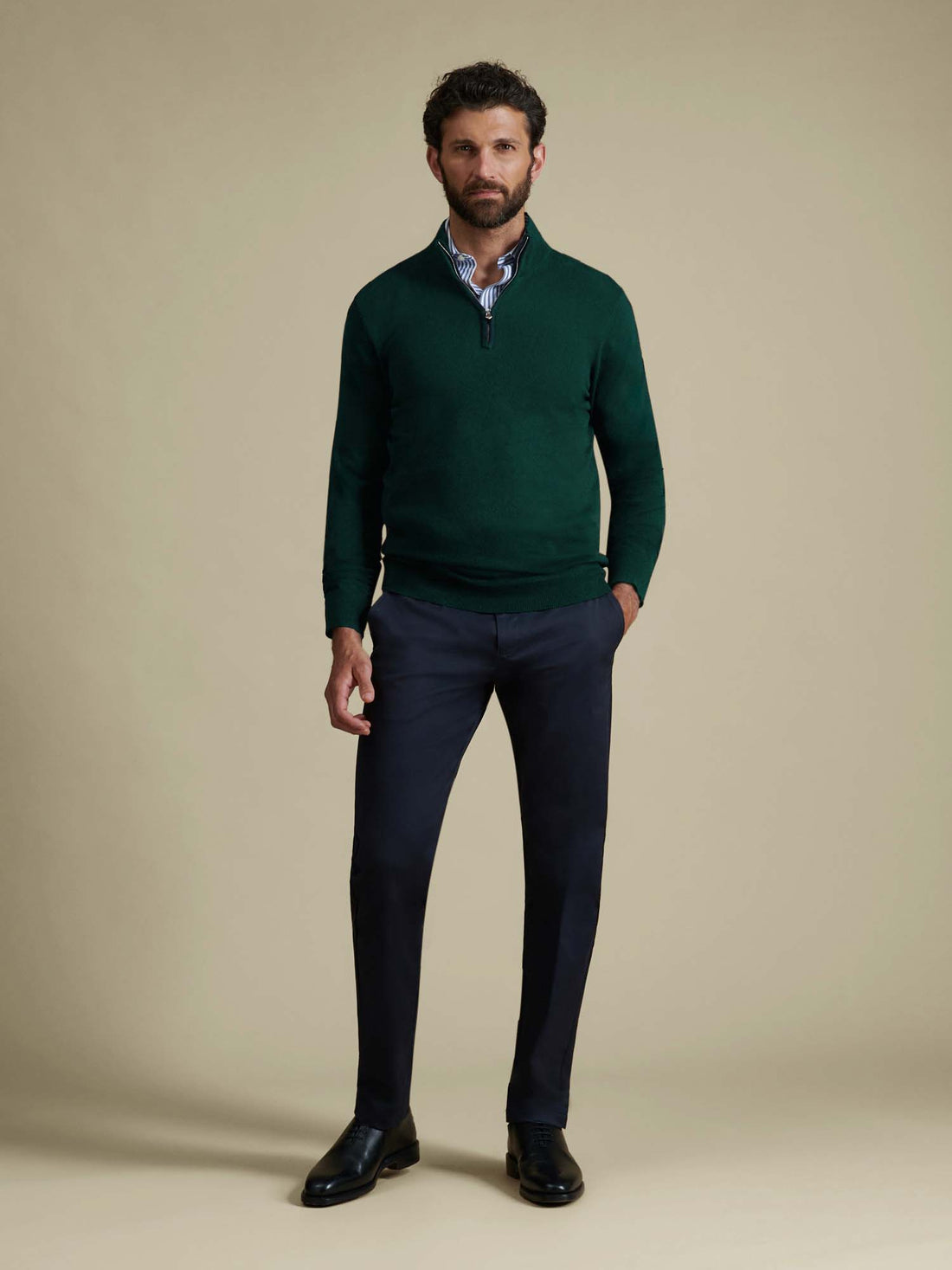Duchamp Mens Quarter Zip Funnel Neck Botanical Garden