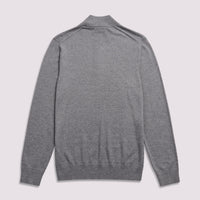 Duchamp Mens Quarter Zip Funnel Neck Smoked Pearl Marl