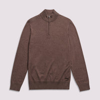 Duchamp Mens Quarter Zip Funnel Neck Canteen Marl