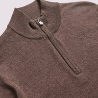 Quarter Zip Funnel Neck in Canteen Marl