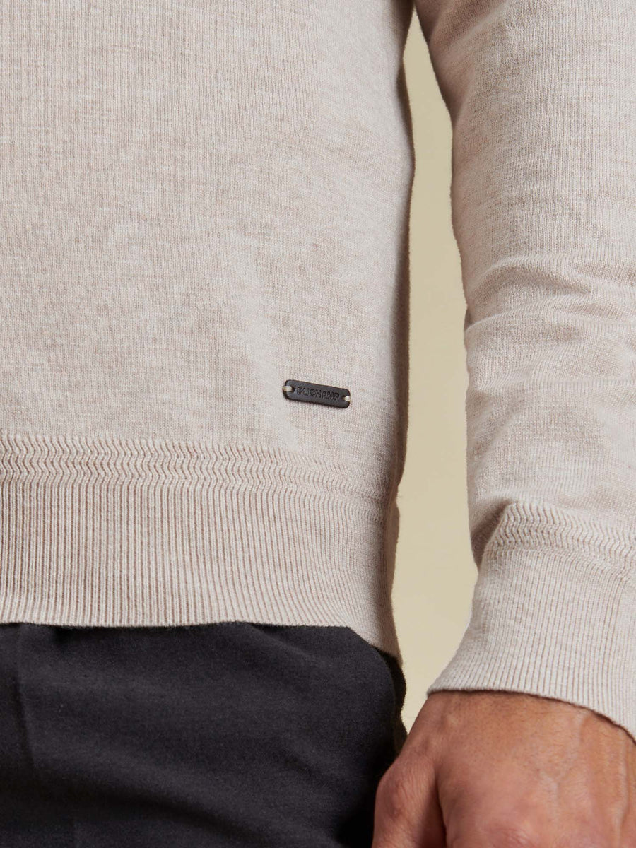 Duchamp Mens Quarter Zip Funnel Neck Silver Grey Marl
