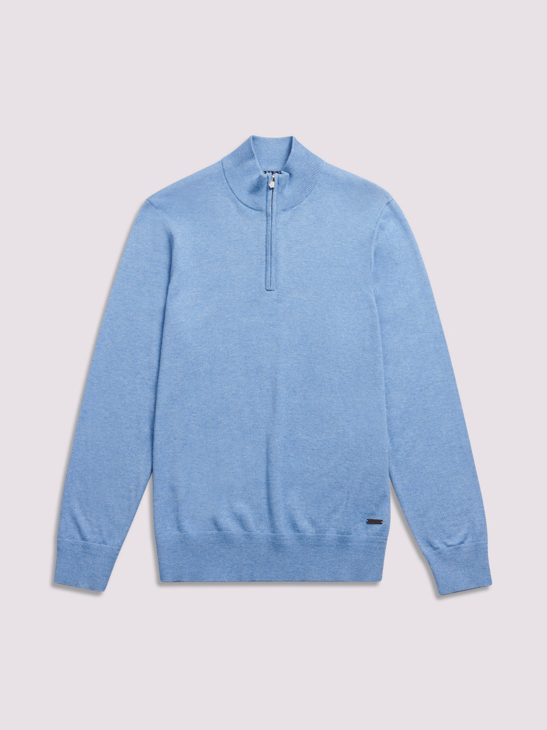 Quarter Zip Funnel Neck in Della Robbia Blue Marl