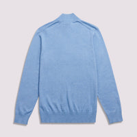 Duchamp Mens Quarter Zip Funnel Neck Della Robbia Blue Marl