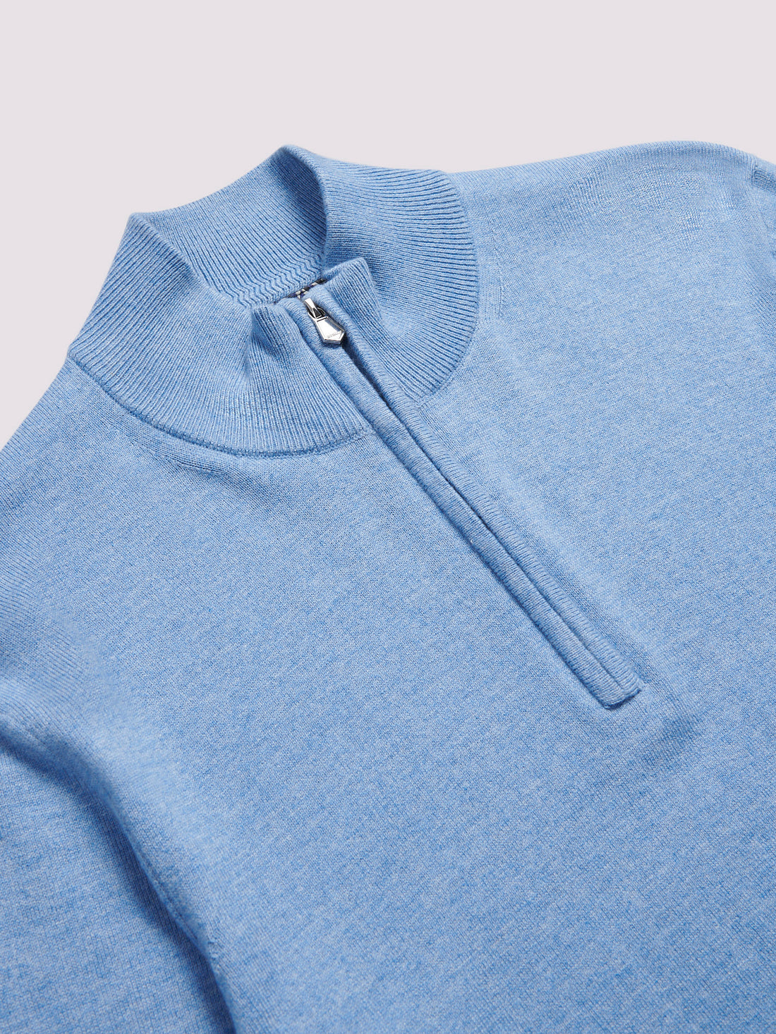 Duchamp Mens Quarter Zip Funnel Neck Della Robbia Blue Marl