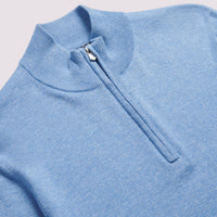 Duchamp Mens Quarter Zip Funnel Neck Della Robbia Blue Marl