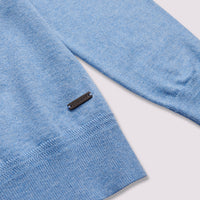 Quarter Zip Funnel Neck in Della Robbia Blue Marl