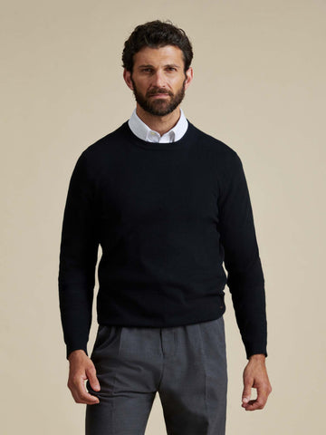 Duchamp Mens Crew Neck Knit Black
