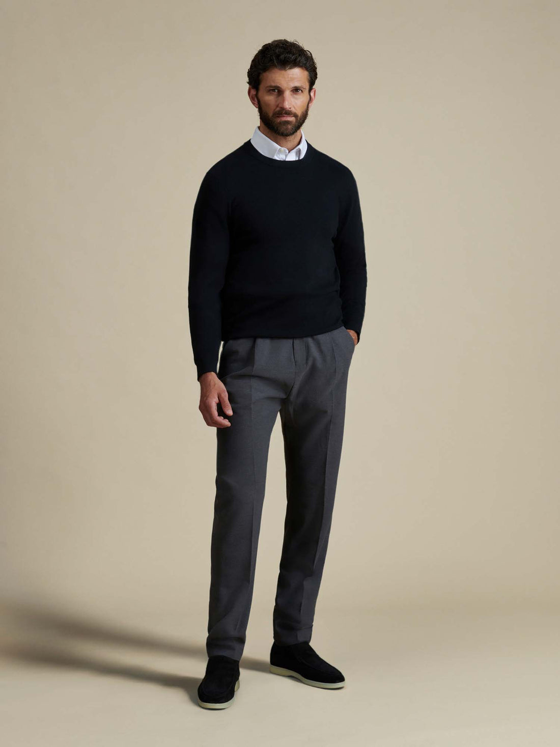 Duchamp Mens Crew Neck Knit Black