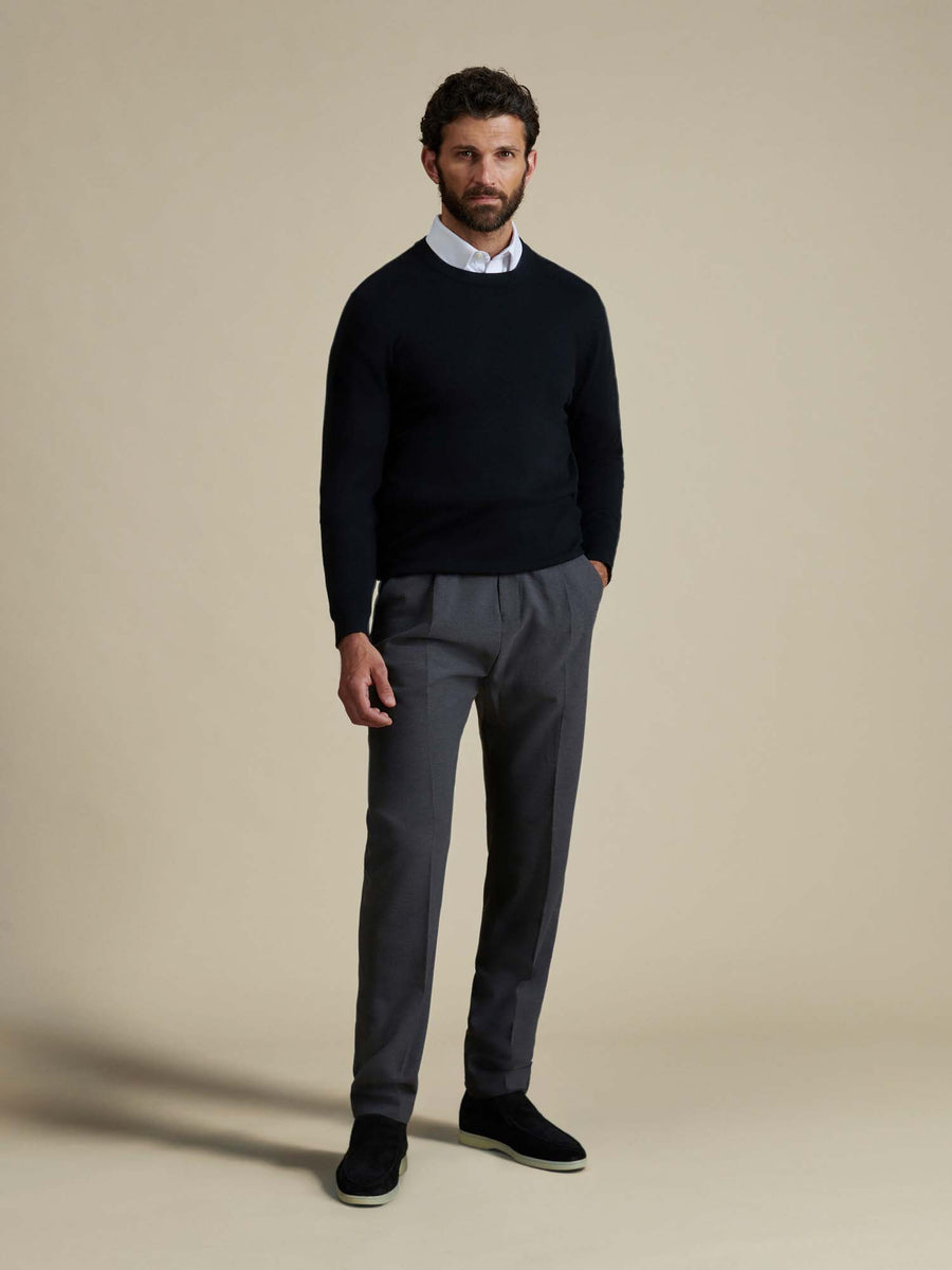 Duchamp Mens Crew Neck Knit Black