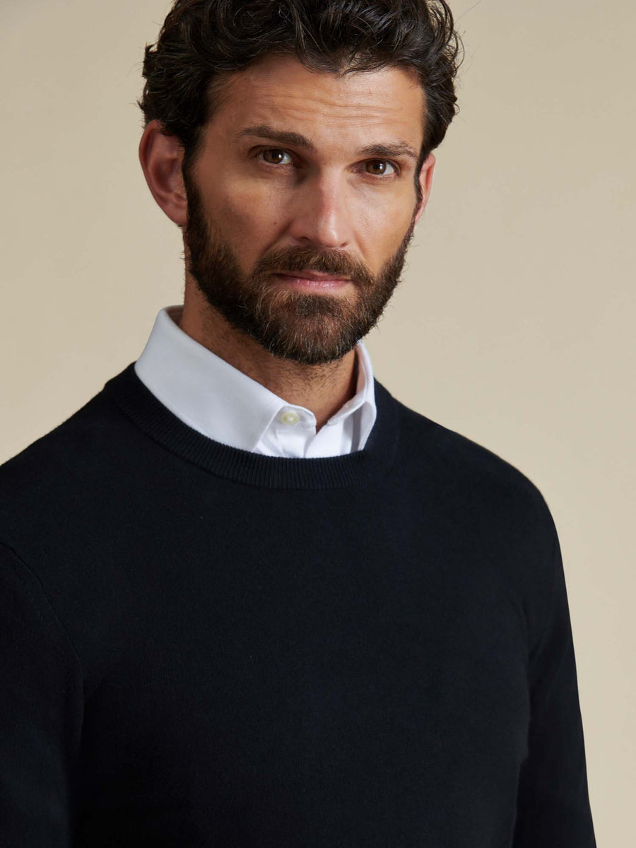 Duchamp Mens Crew Neck Knit Black