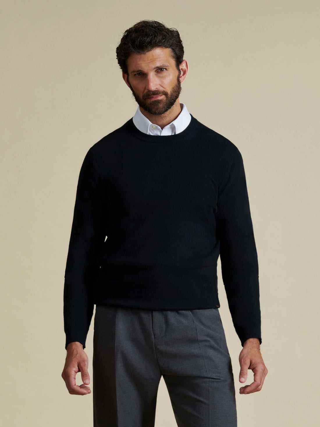 Duchamp Mens Crew Neck Knit Black