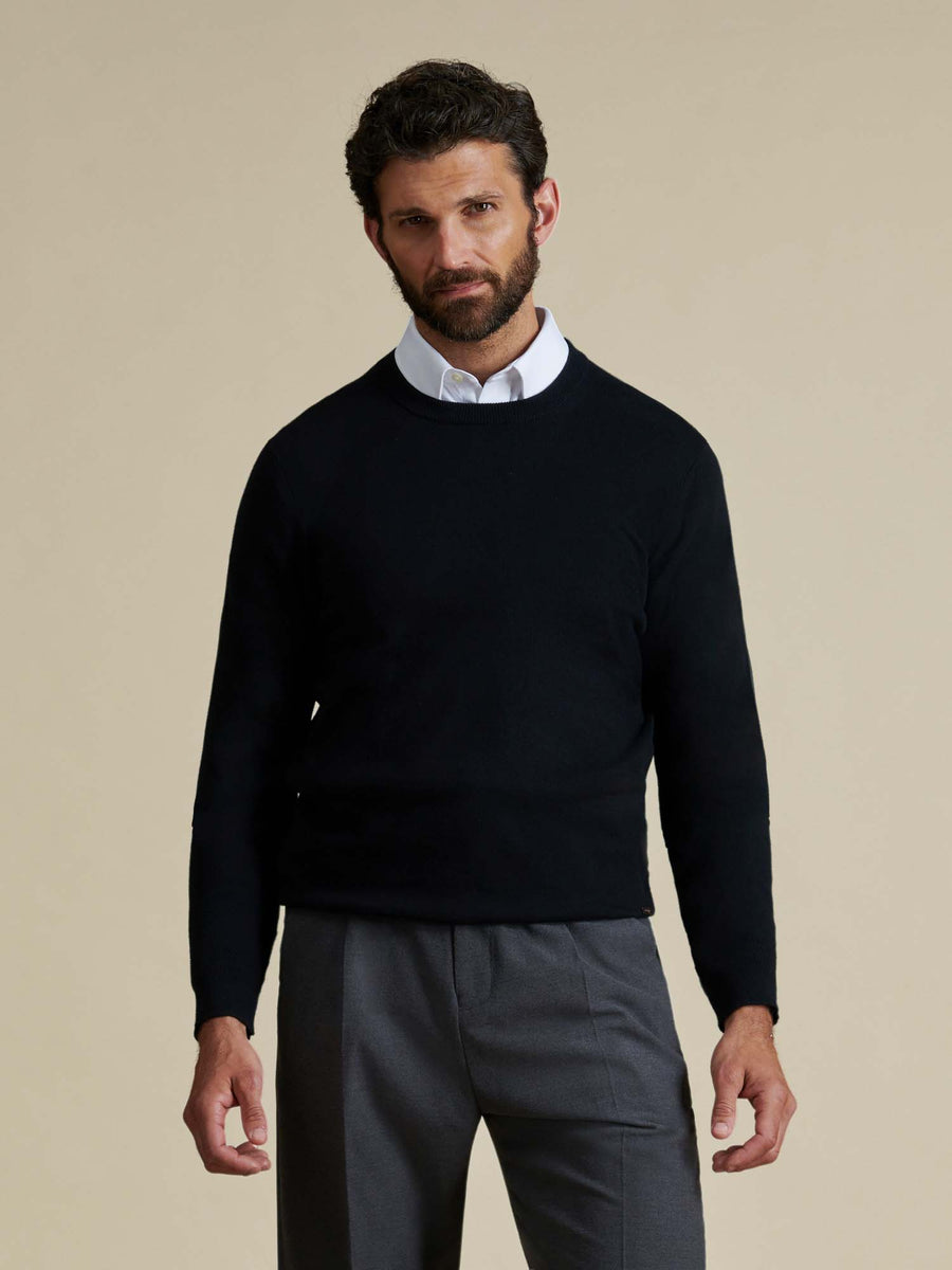 Duchamp Mens Crew Neck Knit Black