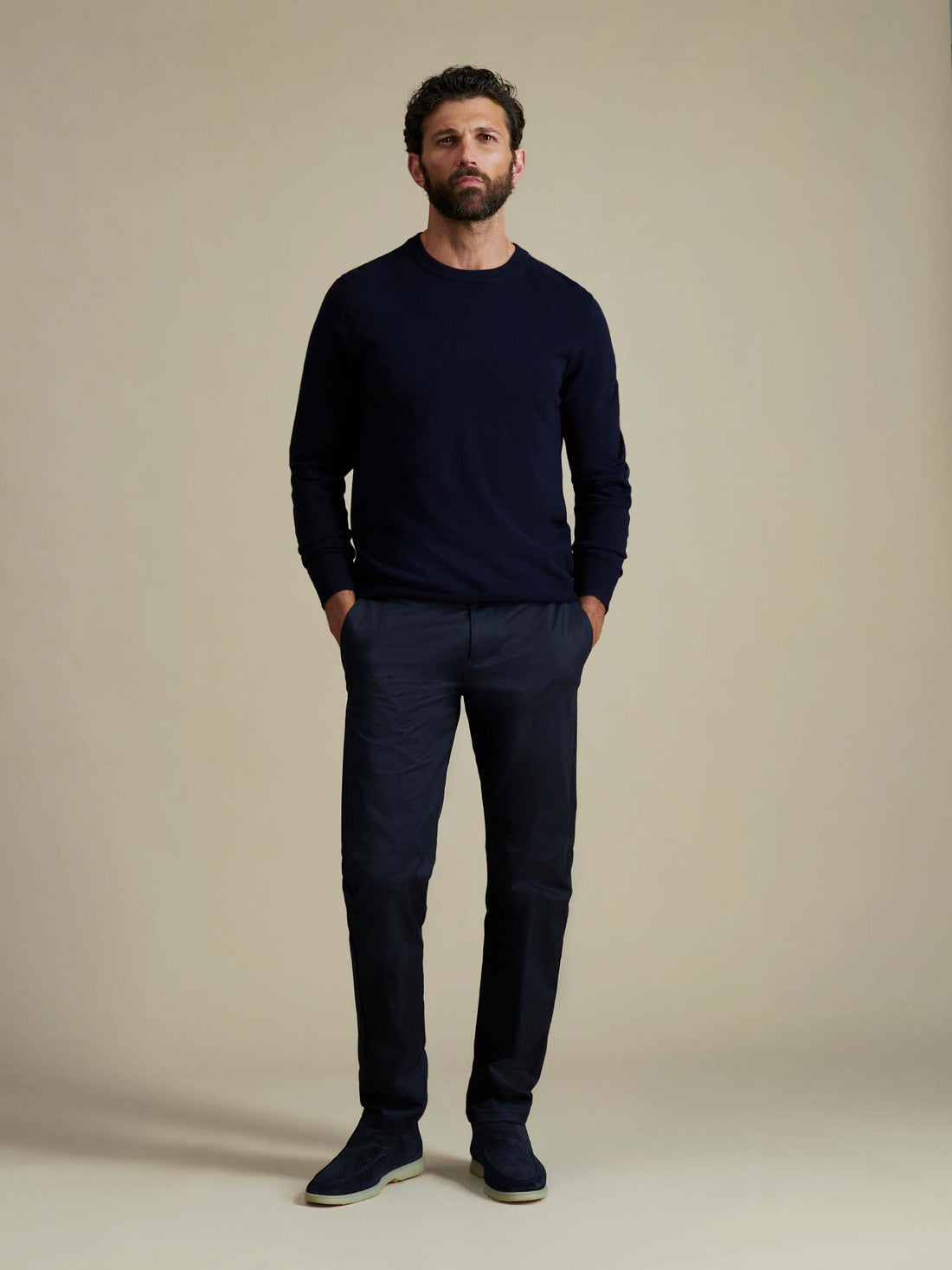 Duchamp Mens Crew Neck Knit Deep Well
