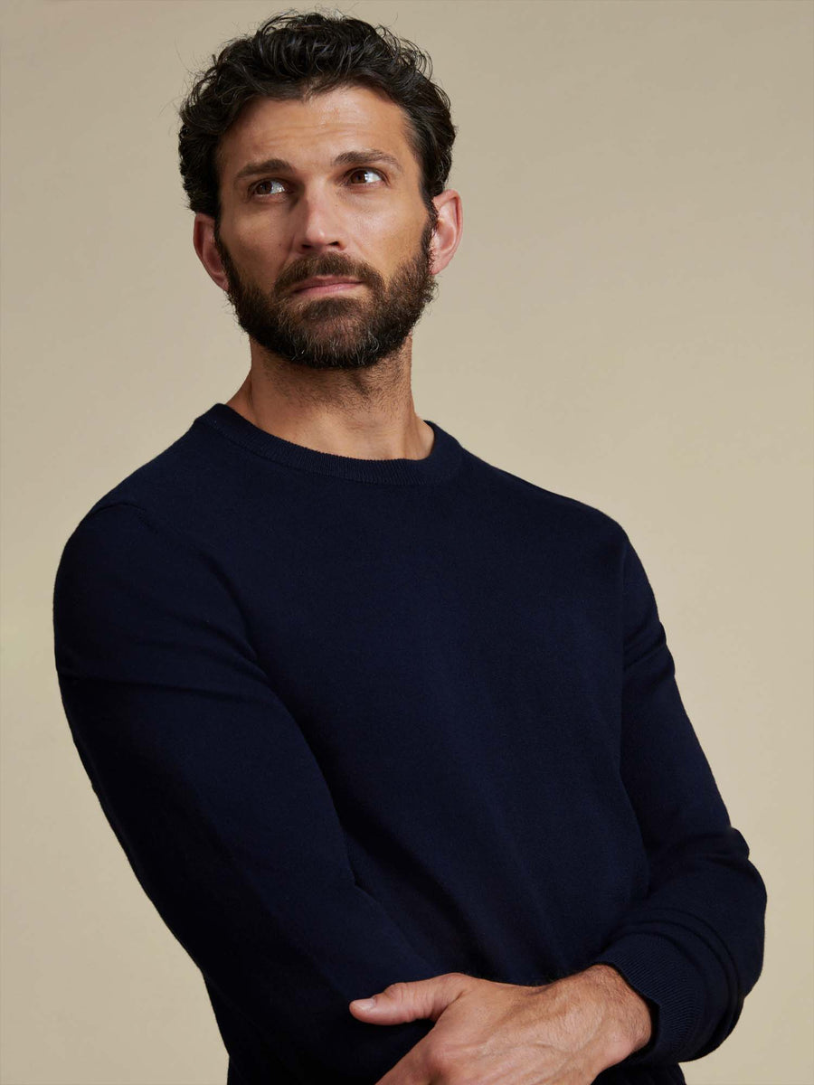 Duchamp Mens Crew Neck Knit Deep Well