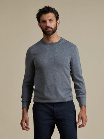 Duchamp Mens Crew Neck Knit Smoked Pearl Marl