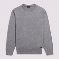 Duchamp Mens Crew Neck Knit Smoked Pearl Marl